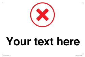 Custom plain background, red cross in a circle sign